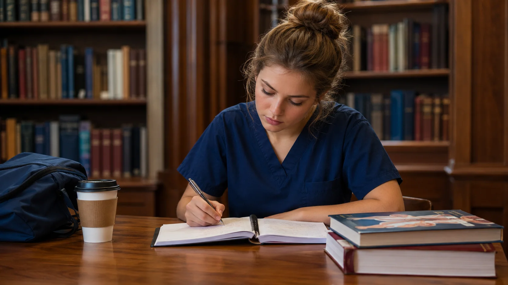 A dental student writing out a plan for the transition into practice
