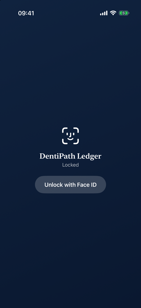 Ledger App Lock screen on iPhone.