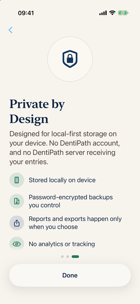Ledger privacy-by-design product tour on iPhone.